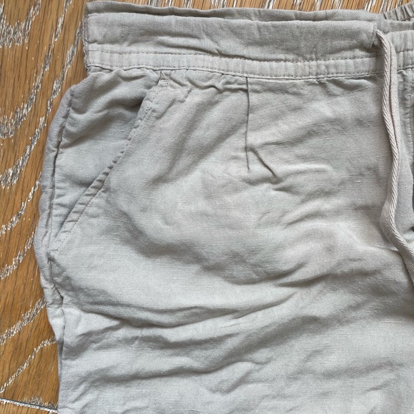 Beige Linen Wide Leg Pants - Picture 6 of 7